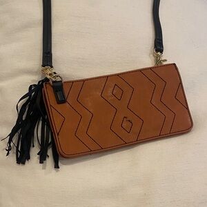 INC International Concepts Tan Crossbody Bag with Black Accents